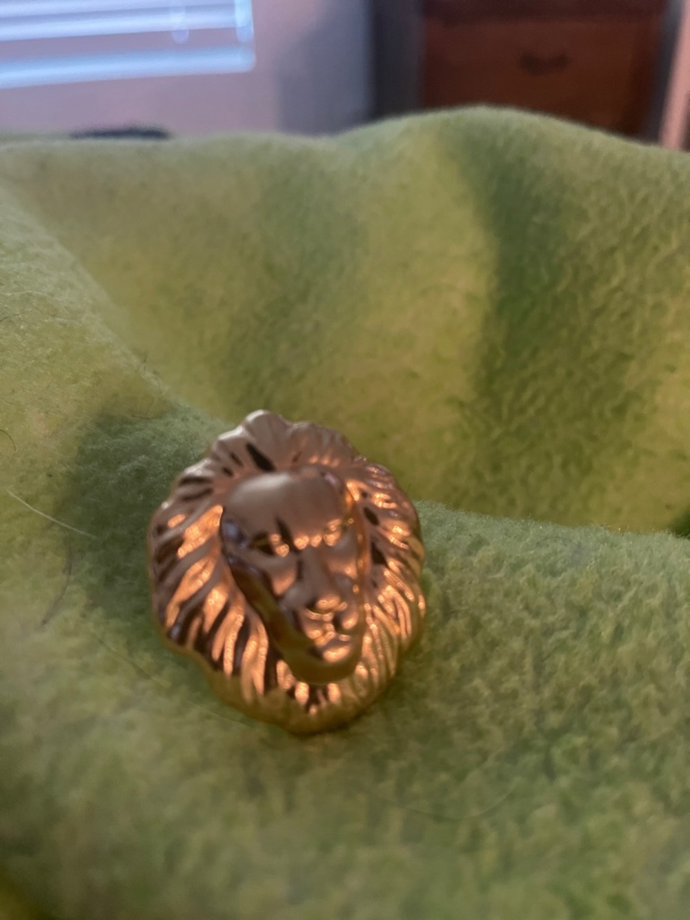 Gold Lion Head adjustable Ring for Women